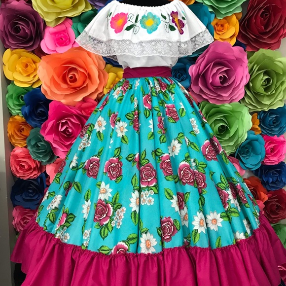 Mexican skirt handmade beautiful -Frida Khalo style- woman’s boho coco theme - Picture 6 of 7